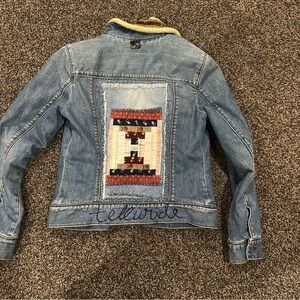 Upcycled Vintage Denim Jacket | Polo Jeans | Sherpa Lined | custom embroidered